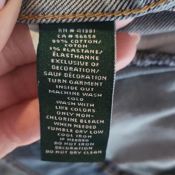 Ralph Lauren Blue Jean Jacket with Gold Embroidery - Picture 8 of 9